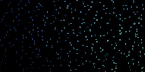 Obraz premium Dark BLUE vector texture with beautiful stars. Colorful illustration with abstract gradient stars. Theme for cell phones.