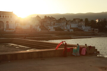 Indie, Pushkar, sunrise