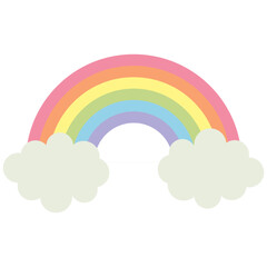 Fototapeta premium Rainbow and clouds vector illustration.