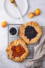 Sweet homemade galette pie with fruits