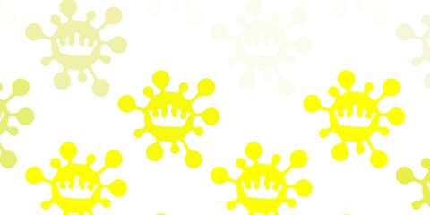 Light green, yellow vector template with flu signs.
