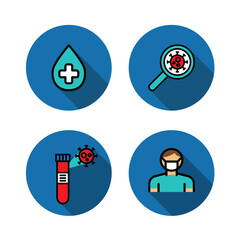 virus flat icons set, vector color illustration
