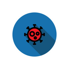 virus flat icon, vector color line illustration