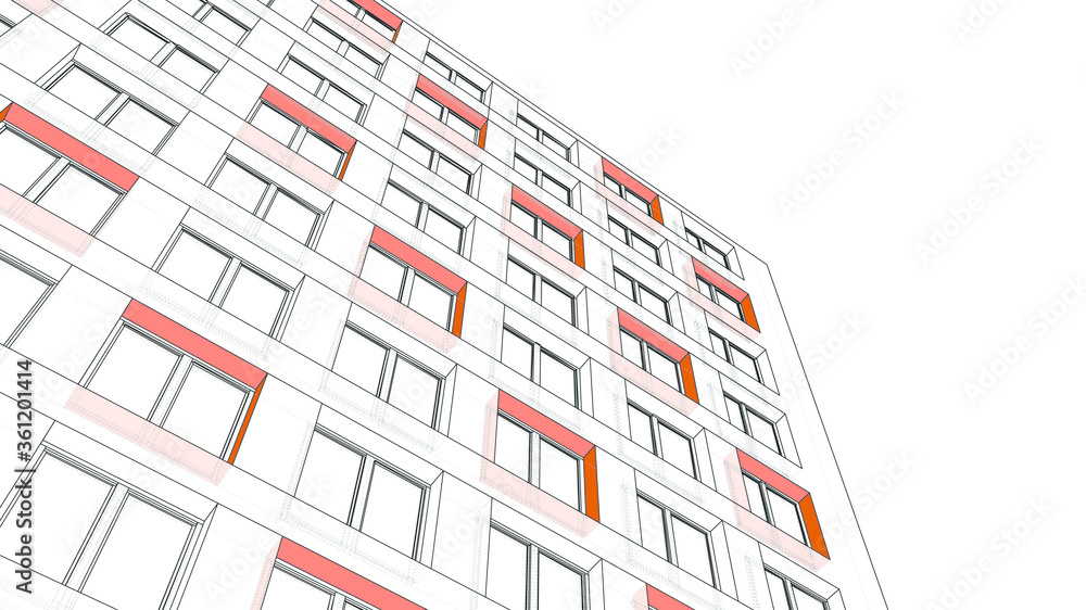 Aufkleber abstract vector illustration. 3d abstract futuristic design for business presentation. 3d architectu