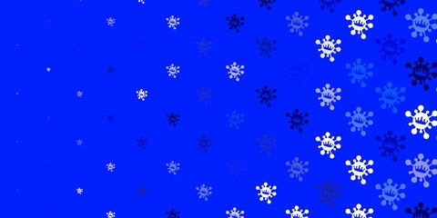 Light blue vector backdrop with virus symbols.