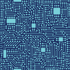 Technology electronic devices seamless pattern background. Great for hardware or software design projects, wallpaper, backgrounds, modern packaging, and high-tech illustration. Surface pattern design.