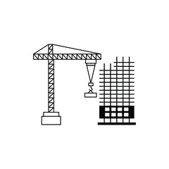 crane construction icon vector sign symbol isolated