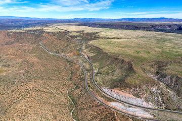 Rugged landscape in Arizona between Phoenix and Flagstaff