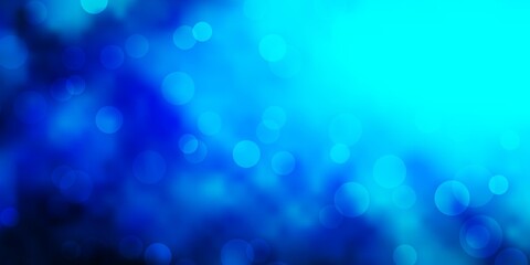 Dark BLUE vector background with bubbles. Abstract colorful disks on simple gradient background. Design for your commercials.