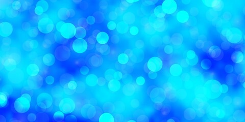 Light BLUE vector backdrop with circles. Abstract colorful disks on simple gradient background. Pattern for booklets, leaflets.