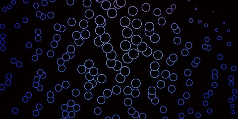 Dark Blue, Red vector backdrop with circles. Illustration with set of shining colorful abstract spheres. Pattern for booklets, leaflets.