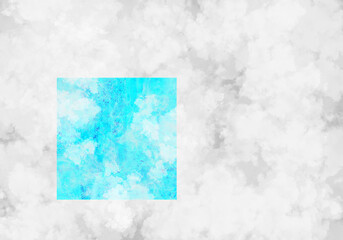 blue square in white smoke
