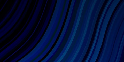 Dark Blue, Green vector background with curves. Colorful illustration in circular style with lines. Smart design for your promotions.