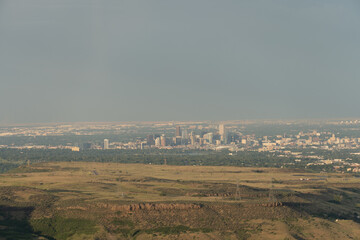 Naklejka premium view of Denver Colorado cityscape from the foothills