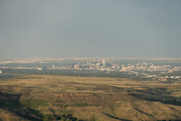 Naklejka premium view of Denver Colorado cityscape from the foothills