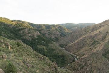 Fototapeta na wymiar River running through a colorado canyon
