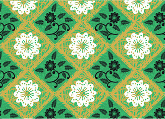 Indonesian batik motifs with very distinctive plant patterns