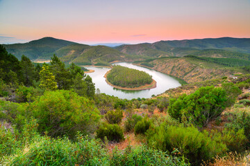 Meander of the river Melero Alagón, Las Hurdes, Extremadura, Spain.