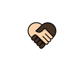 Fototapeta premium NO Racism Handshake Black and White logo