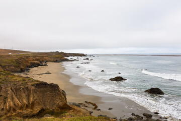 Fototapeta na wymiar A View of the California Coastline along State Road 1