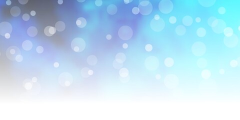 Light BLUE vector background with circles. Illustration with set of shining colorful abstract spheres. New template for your brand book.