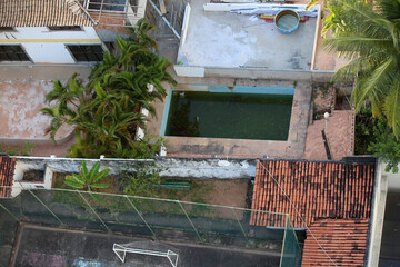 salvador, bahia / brazil - december 5, 2017: abandoned swimming pool in the city of Salvador. The...