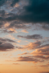 sunset sky with clouds 