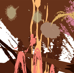 Abstract colourful brown hand drawn and paint brush, flick colour pattern background. create nice brown splash colour and painting for your design