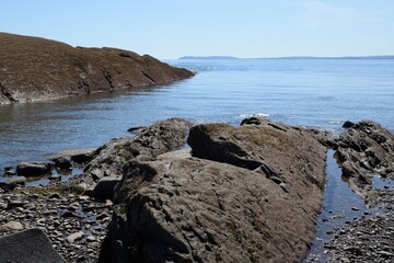 Rocks on the shore of the sea in Nova Scotia, Canada