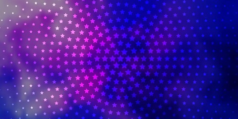 Dark Pink, Blue vector background with small and big stars. Decorative illustration with stars on abstract template. Pattern for websites, landing pages.