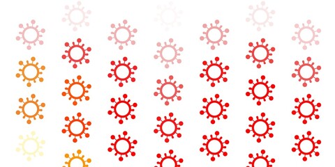 Light Red, Yellow vector backdrop with virus symbols.