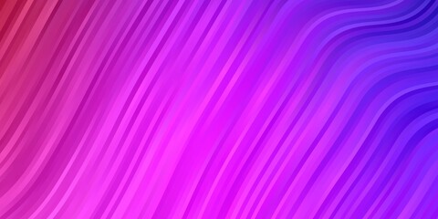 Light Purple, Pink vector background with bent lines. Abstract illustration with bandy gradient lines. Smart design for your promotions.