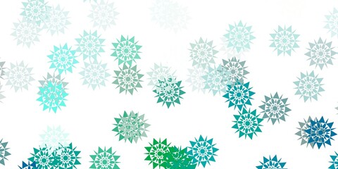 Light green vector template with ice snowflakes.