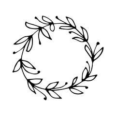 Flowers and leaves wreath