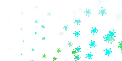 Light green vector background with covid-19 symbols.