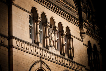 Bradford, West Yorkshire, UK, October 2013, A view of Bradford City Hall against clear blue skies...