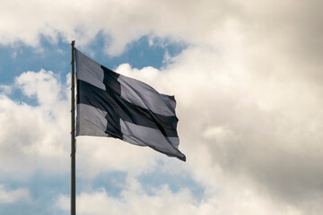 The Monumental Flag in Hamina, Finland - the world’s largest Finnish flag. The flag celebrate the centenary of the independence of Finland.