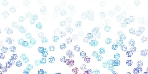 Light blue, red vector natural artwork with flowers.