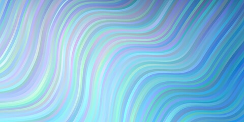 Light BLUE vector background with bent lines. Colorful abstract illustration with gradient curves. Best design for your posters, banners.