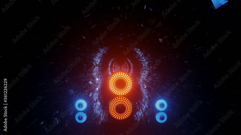 Aufkleber abstract illustration of various colored lights creating unique patterns in a dark background