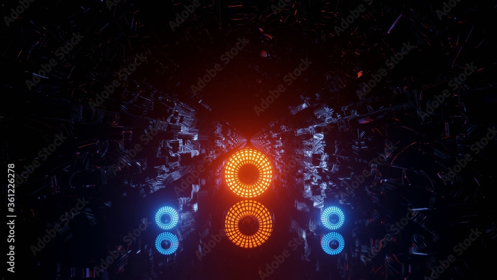 Aufkleber abstract illustration of various colored lights creating unique patterns in a dark background