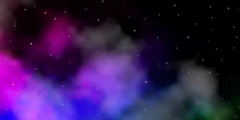 Dark Multicolor vector pattern with abstract stars. Blur decorative design in simple style with stars. Pattern for new year ad, booklets.