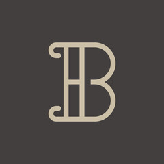 B monogram letter logo line
