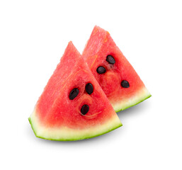 Sliced of watermelon isolated on white background