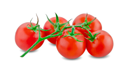 Tomato. Tomato branch. Tomatoes isolated on white. With clipping path. Full depth of field.