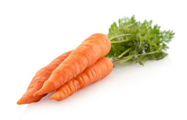 fresh carrots isolated on a white background