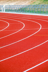 Athletic running track for running race. Sport and excercise concept.