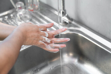 Corona Virus pandemic protection by cleaning hands frequently.