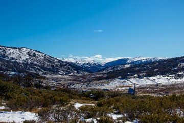 Beautiful mountain landscape with snow in winter