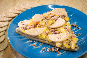 crepa dulce durazno galleta